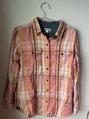 Outerknown Pink Plaid Utility Shirt Jacket